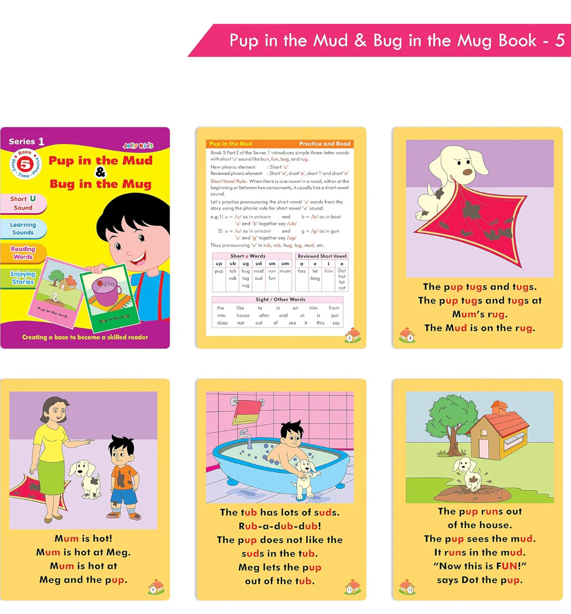 KTC00248 - Jolly Kids Story Time Phonics Book - Pup In The Mud & Bug In The Mug (Short 'u' Sound)