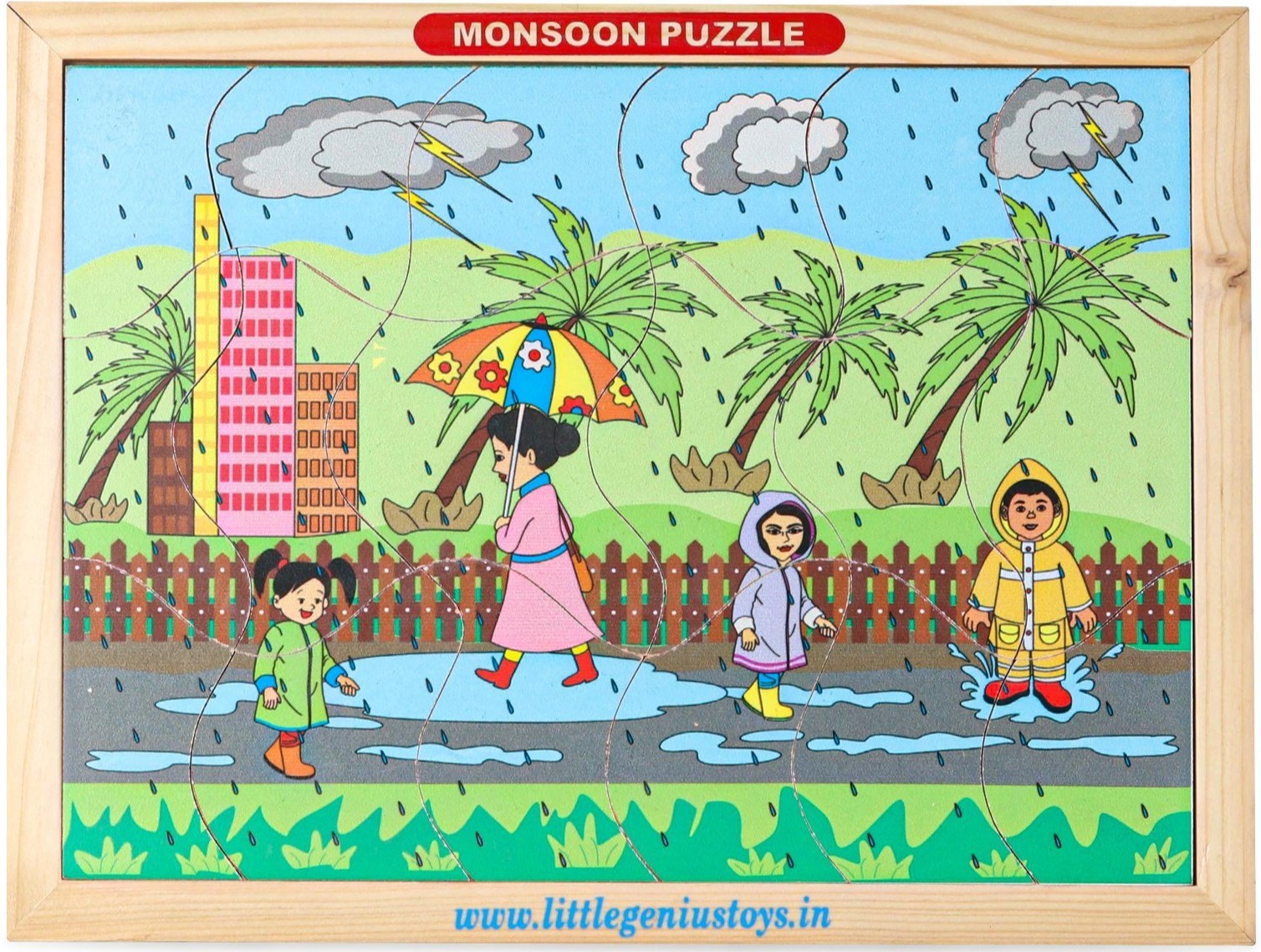 KTC00889 - Wooden Monsoon Puzzle (18 Pieces) - 0