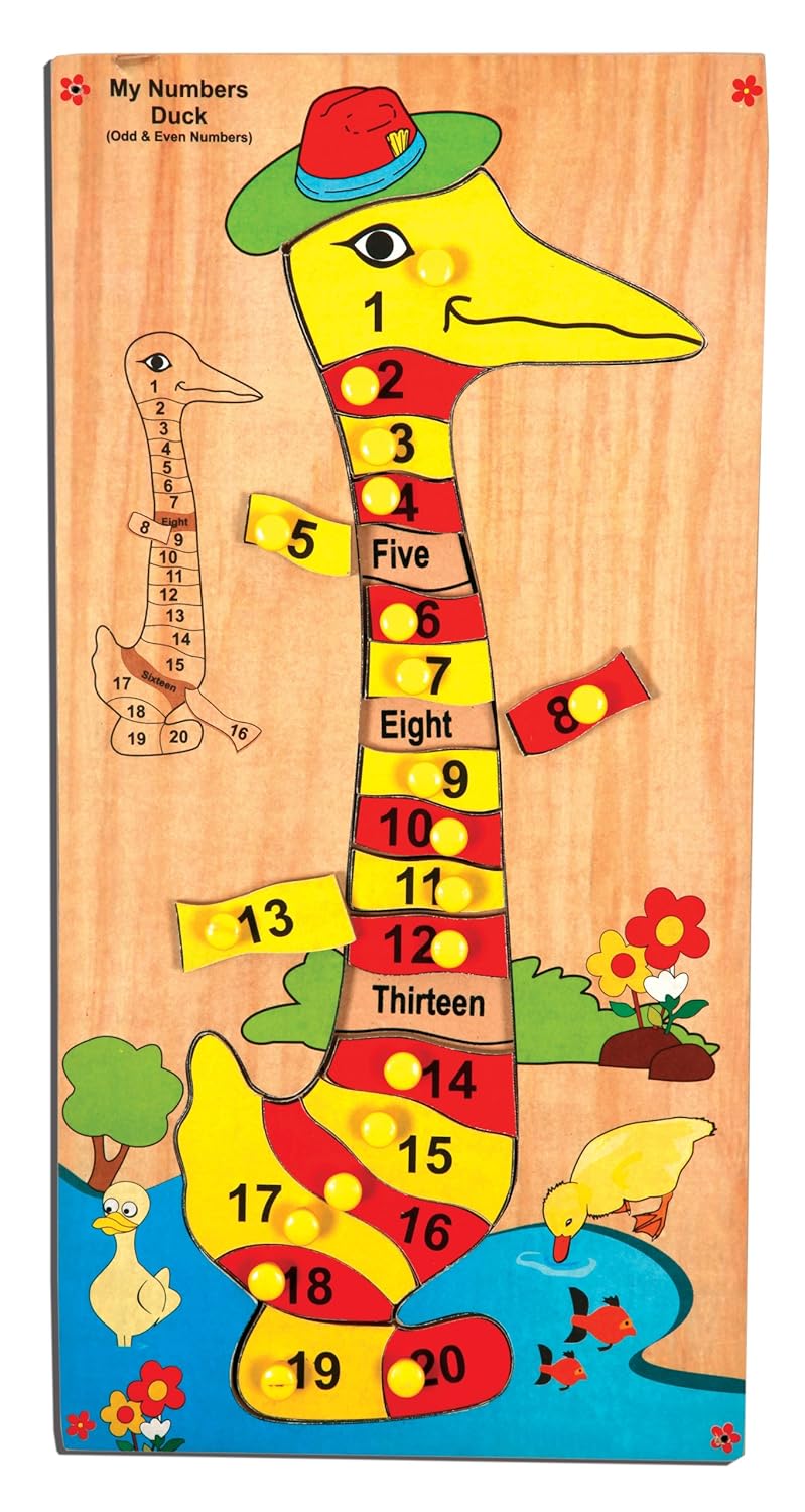 My Number Duck (Odd & Even Numbers) Tray With Knob | Kids Toy Club ...