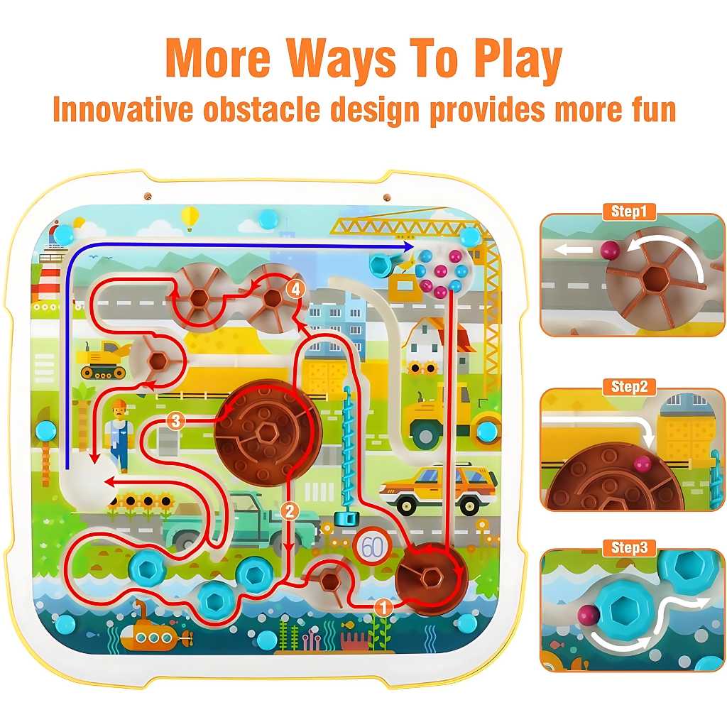 KTC01264 - 2 In 1 Magnetic Pen Drawing Board And Path Finder Game - 4