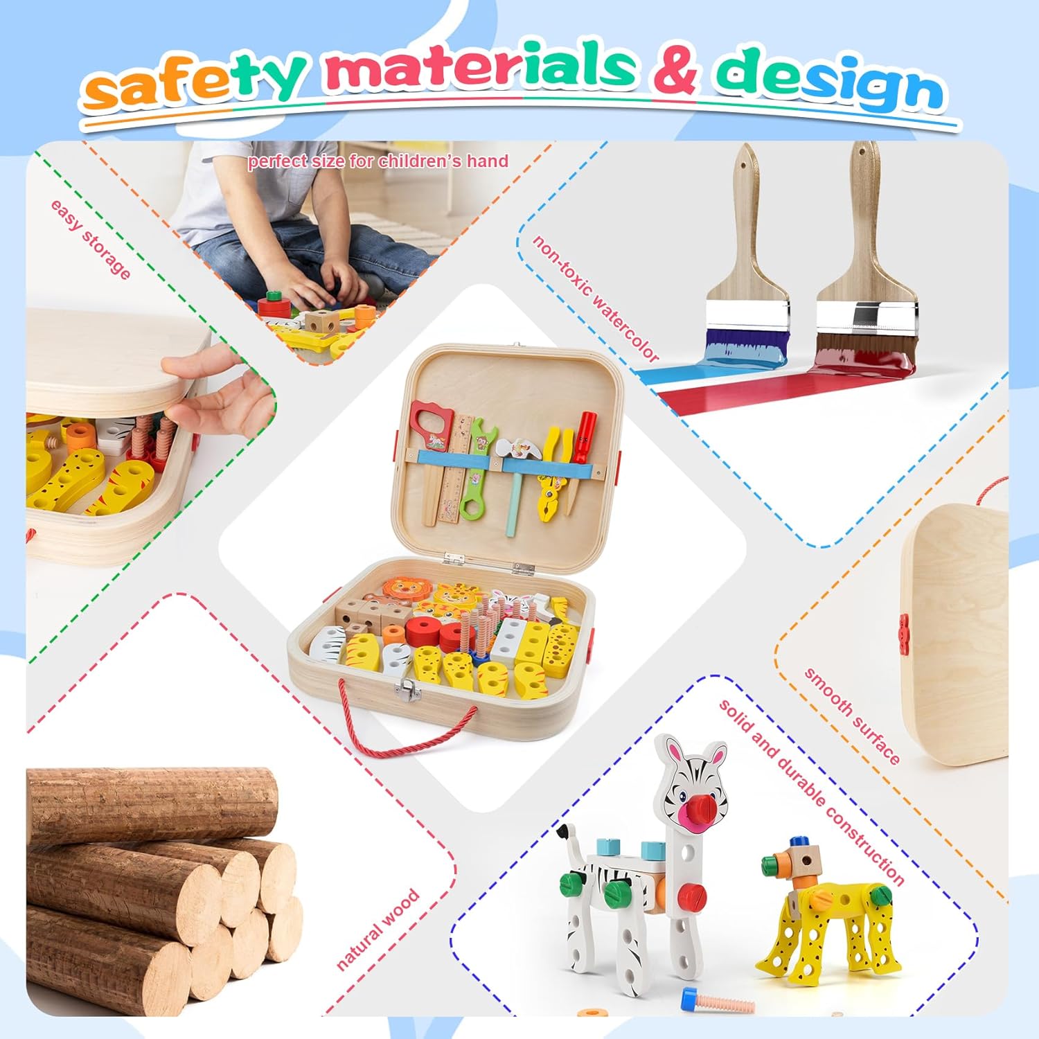 KTC01265 - Wooden Animal Assemble Toolbox - 3