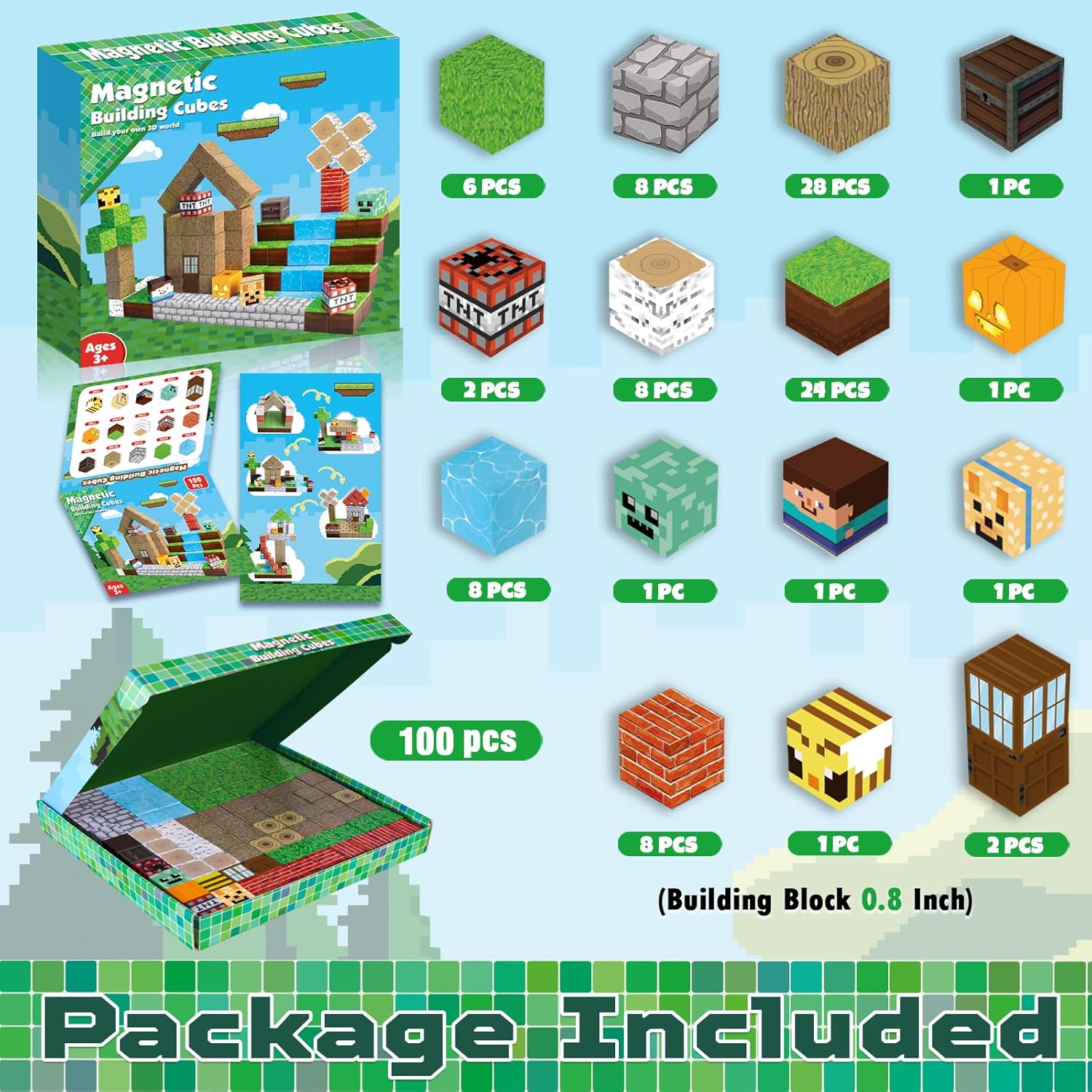 KTC01266 - Magnetic Building Cubes (100 Pieces) - 3
