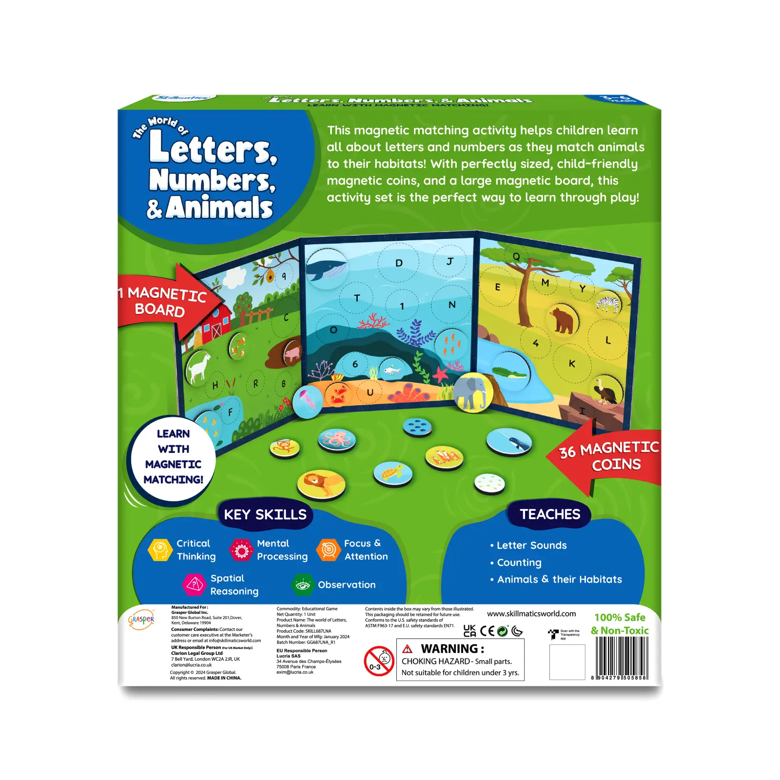 KTC01276 - The World of Letters, Numbers & Animals | Magnetic Matching Activity - 8